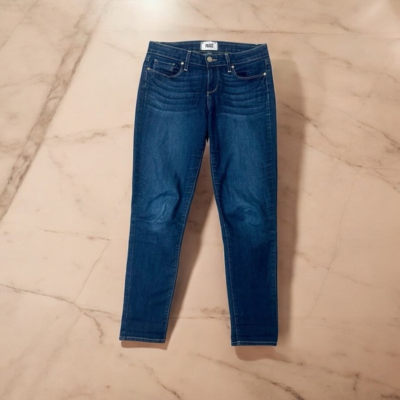 PAIGE Denim ‘Kylie Crop’ Jeans in “Deep Purple” Dark Wash Size 26 - Picture 2 of 15